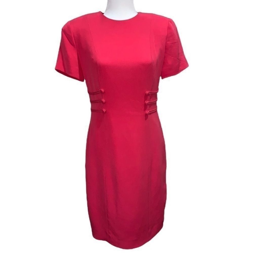 ADRIANNA PAPELL Pink 100% Silk Womens Dress Size 6